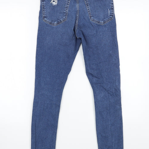 Topshop Womens Blue Cotton Skinny Jeans Size 28 in L27 in Regular Zip