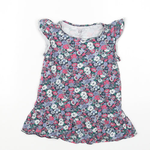 Gap Girls Multicoloured Floral Cotton Mermaid Size 5 Years Round Neck Pullover