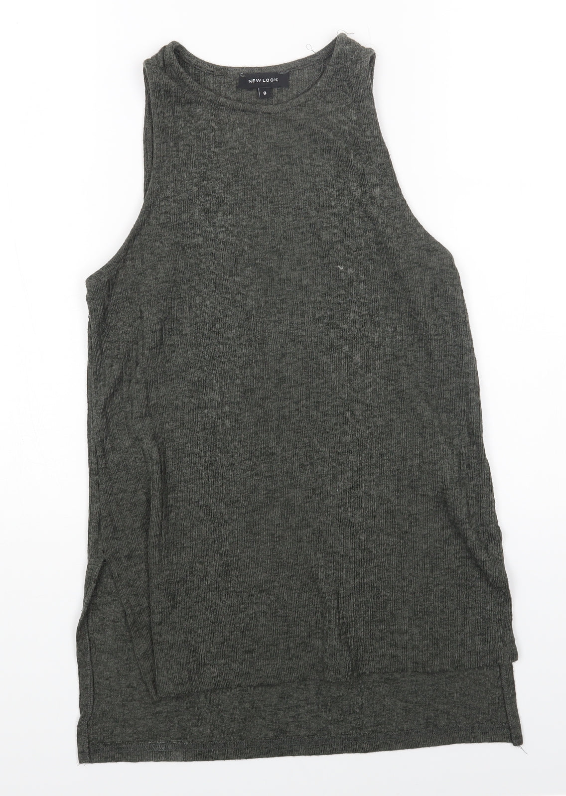 New Look Womens Green Polyester Camisole T-Shirt Size 8 Round Neck