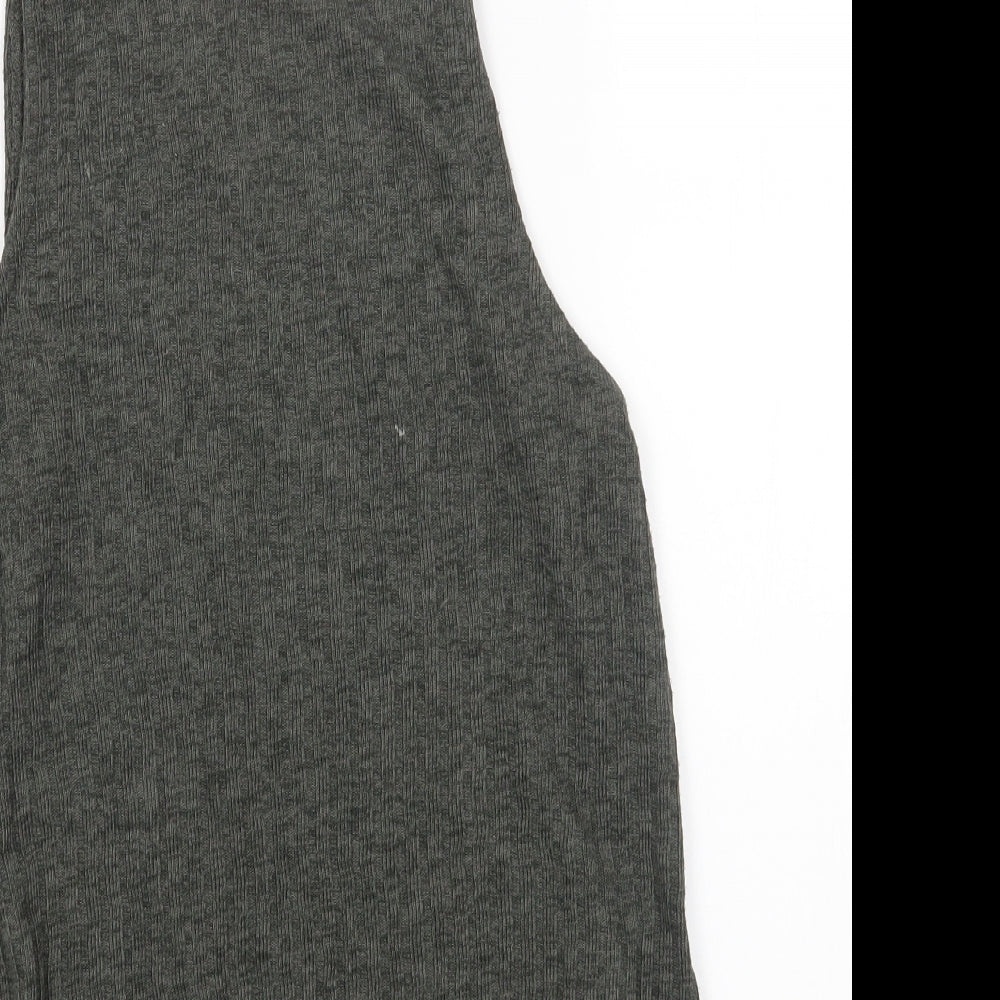 New Look Womens Green Polyester Camisole T-Shirt Size 8 Round Neck