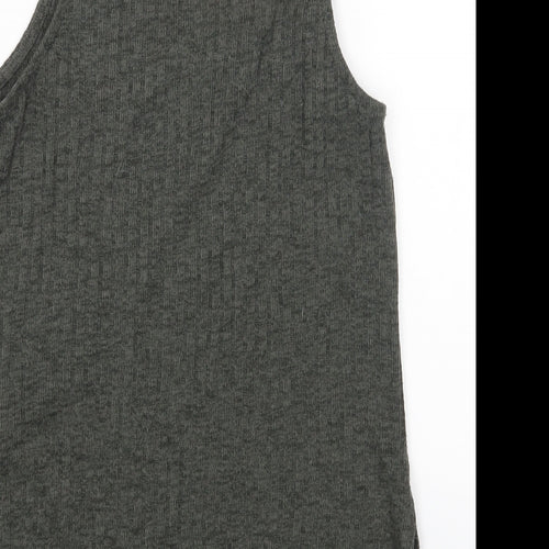 New Look Womens Green Polyester Camisole T-Shirt Size 8 Round Neck
