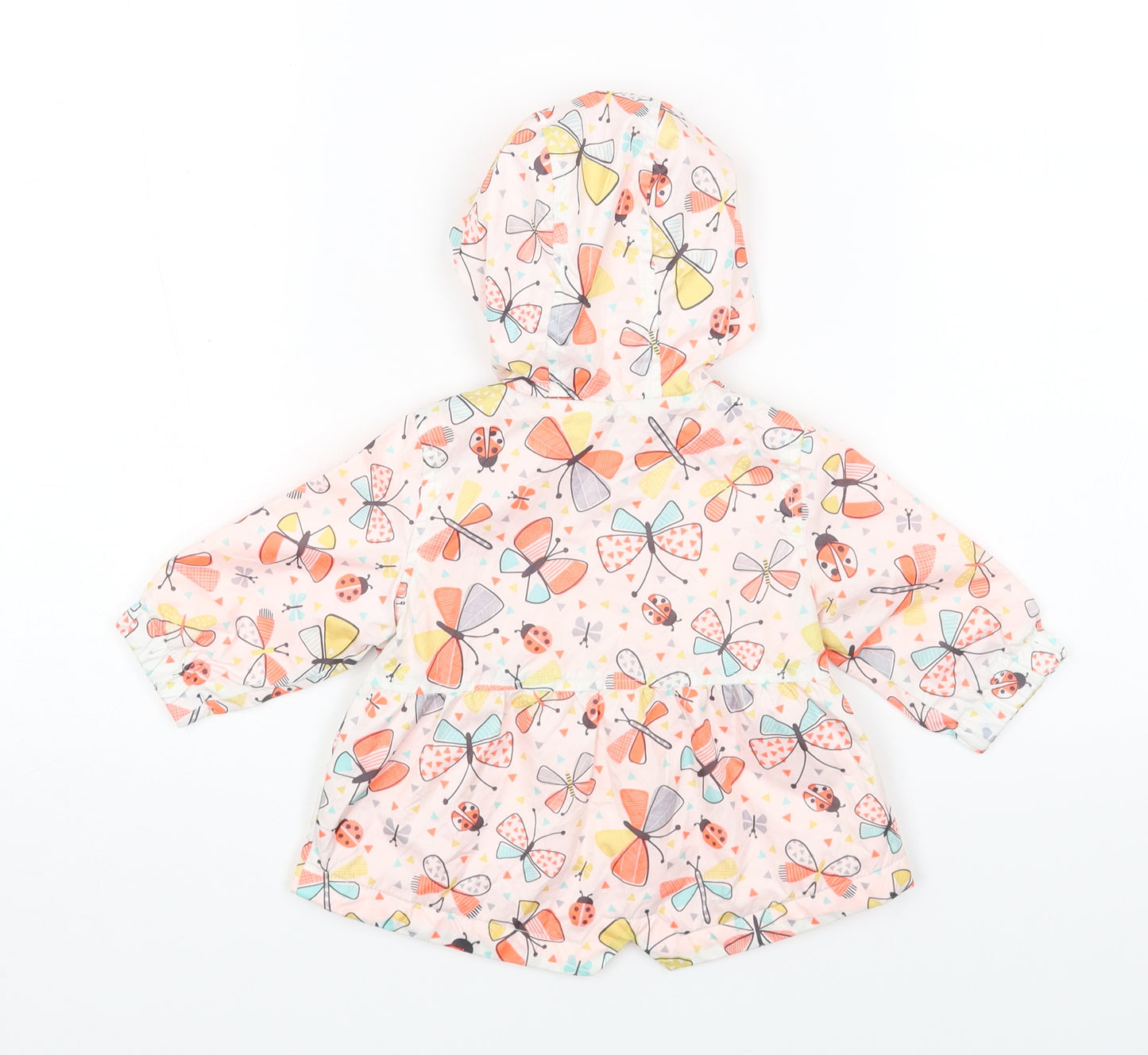 Nutmeg Baby White Geometric Rain Coat Coat Size 0-3 Months Button