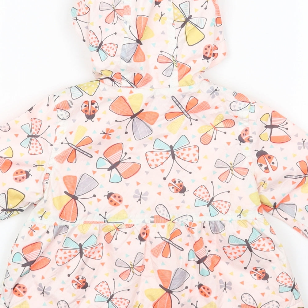 Nutmeg Baby White Geometric Rain Coat Coat Size 0-3 Months Button