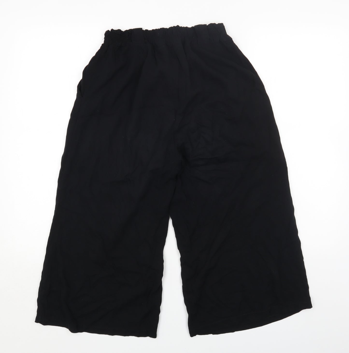 Boohoo Womens Black Viscose Cropped Leggings Size 10