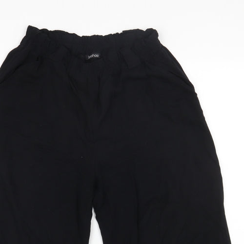 Boohoo Womens Black Viscose Cropped Leggings Size 10