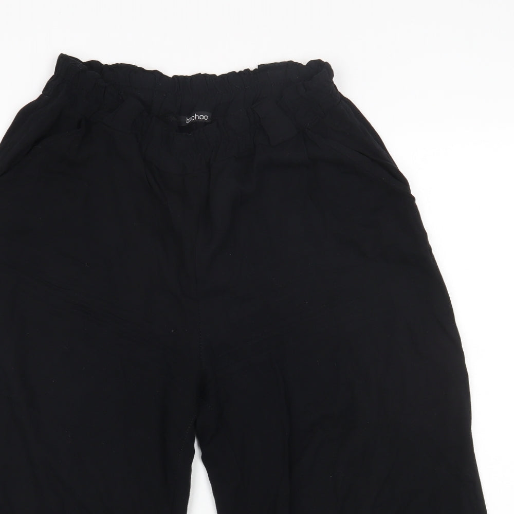 Boohoo Womens Black Viscose Cropped Leggings Size 10