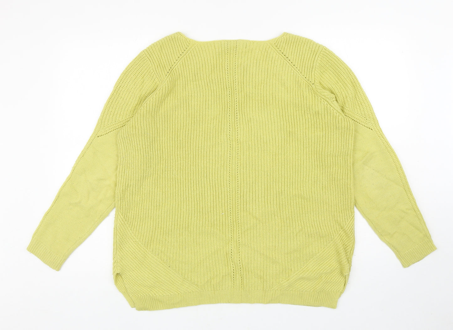 Principles Womens Green Boat Neck Acrylic Pullover Jumper Size 18