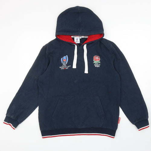 RWC Shop Boys Blue Cotton Pullover Hoodie Size M Pullover - Rugby World Cup 2019