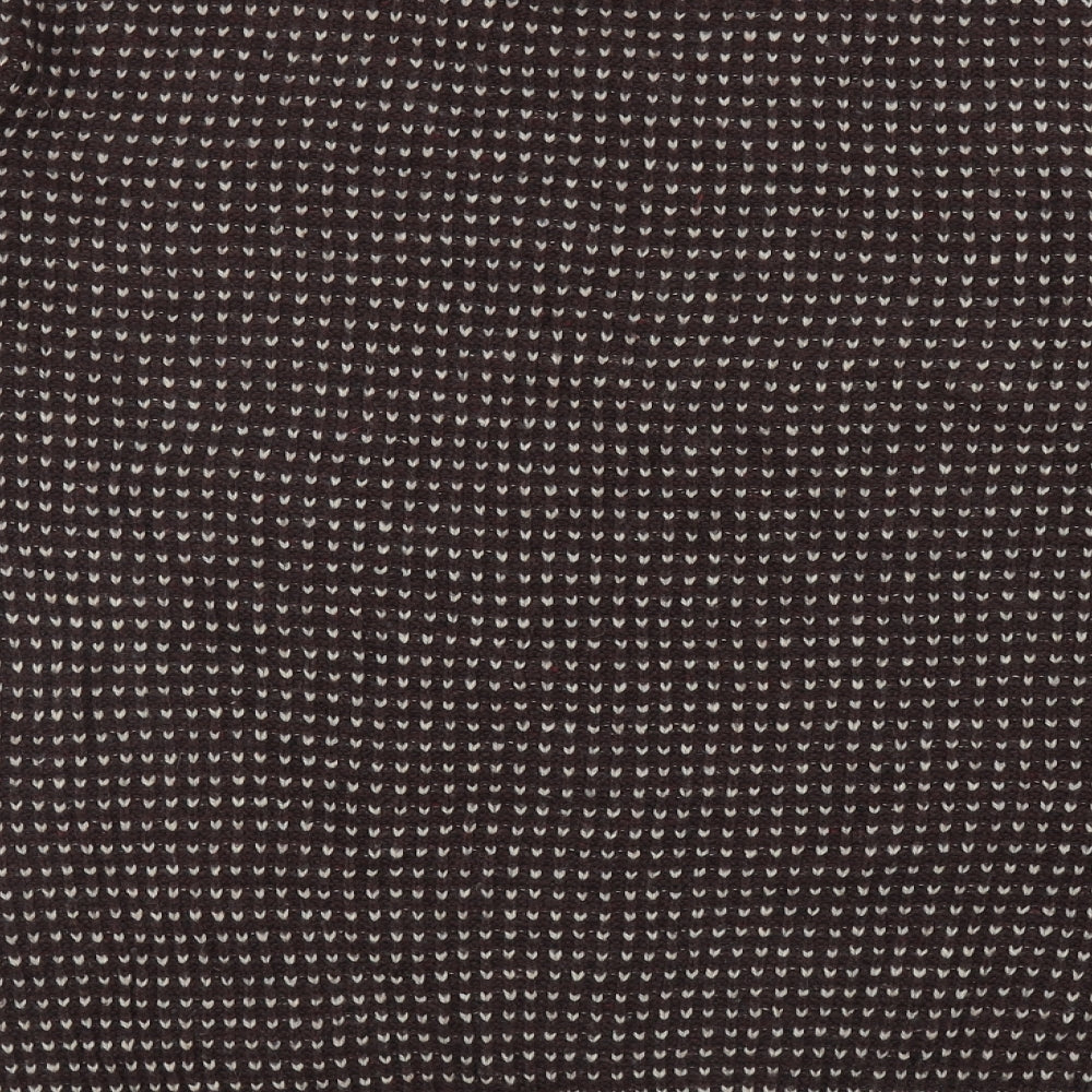 Blue Harbour Mens Brown Crew Neck Geometric Polyamide Pullover Jumper Size XL