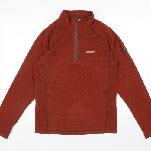 Regatta Mens Orange High Neck Polyester Henley Jumper Size S