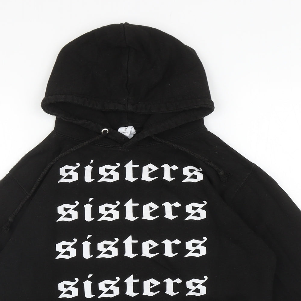 Just Hoods Womens Black Cotton Pullover Hoodie Size XS Pullover - Sisters