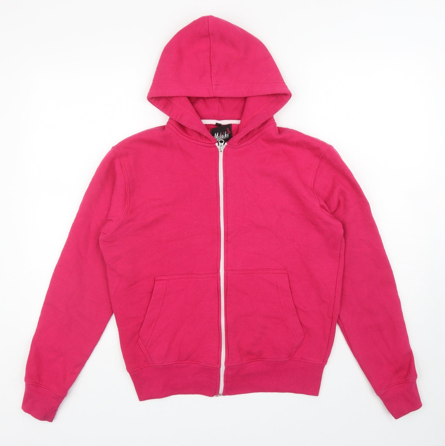 Malaika Womens Pink Cotton Full Zip Hoodie Size XL Zip