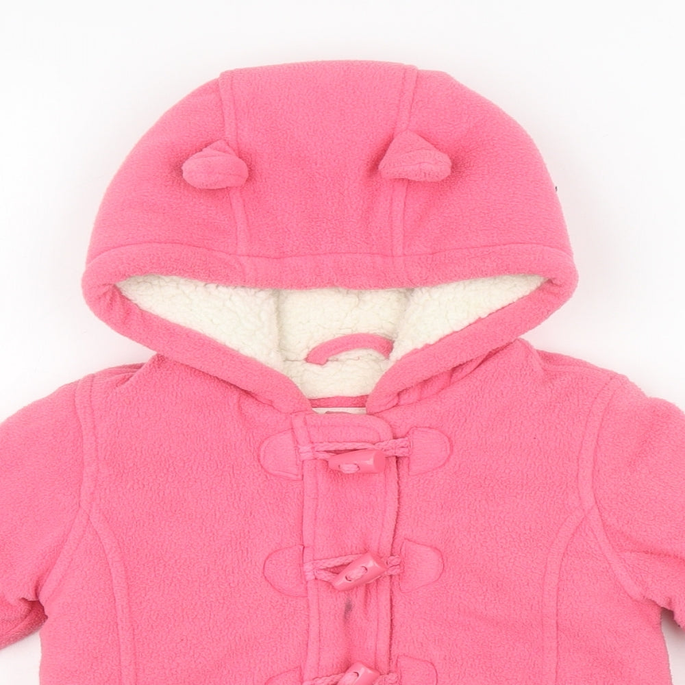 BlueZoo Girls Pink Jacket Size 12-18 Months Zip - Cats
