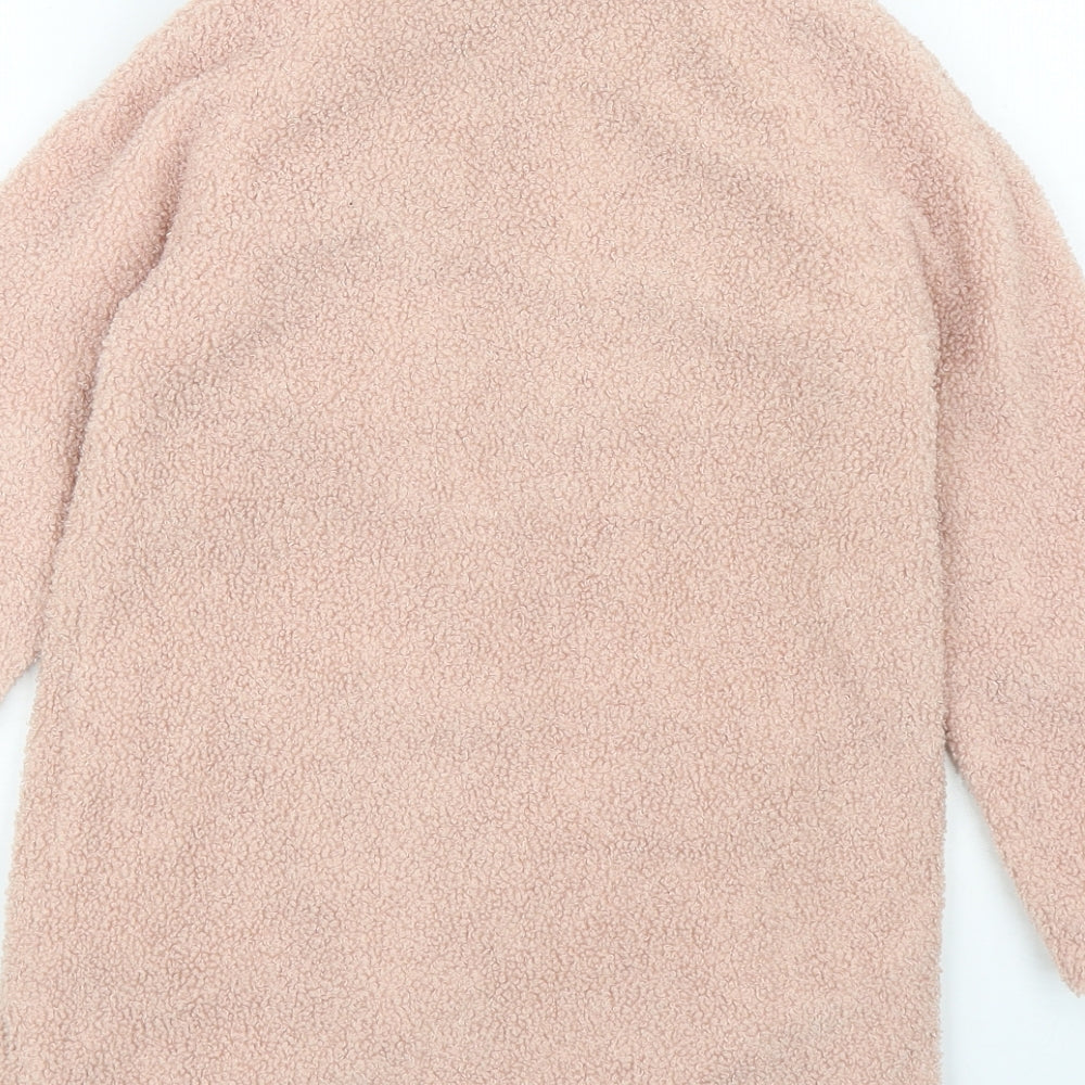 NEXT Girls Pink Overcoat Coat Size 7 Years Button