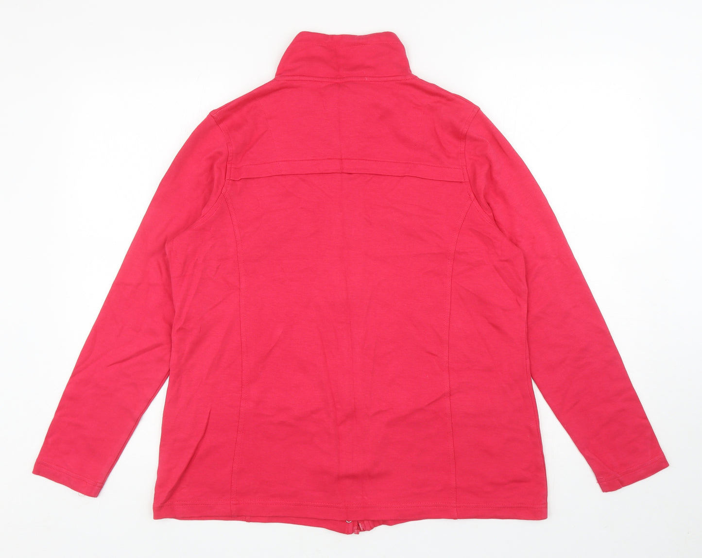 DASH Womens Pink Cotton Full Zip Hoodie Size 16 Snap