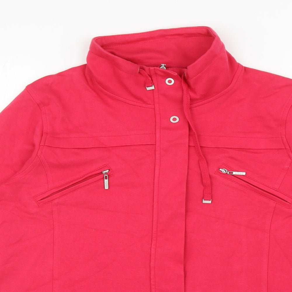 DASH Womens Pink Cotton Full Zip Hoodie Size 16 Snap