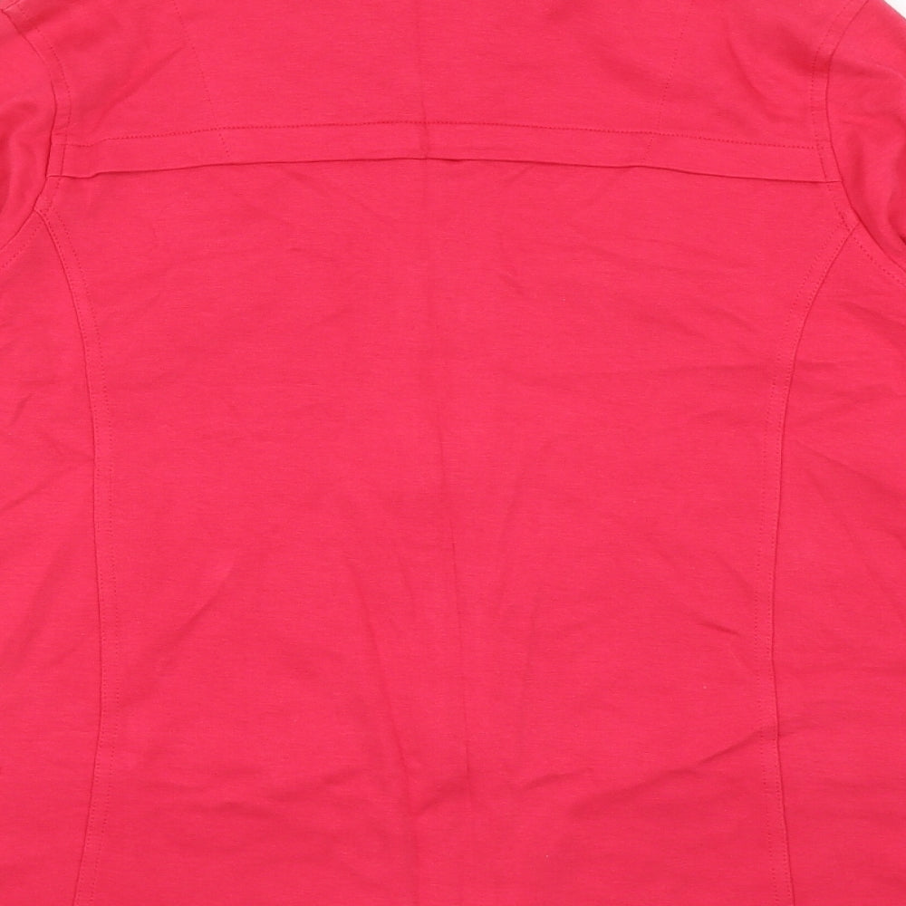 DASH Womens Pink Cotton Full Zip Hoodie Size 16 Snap