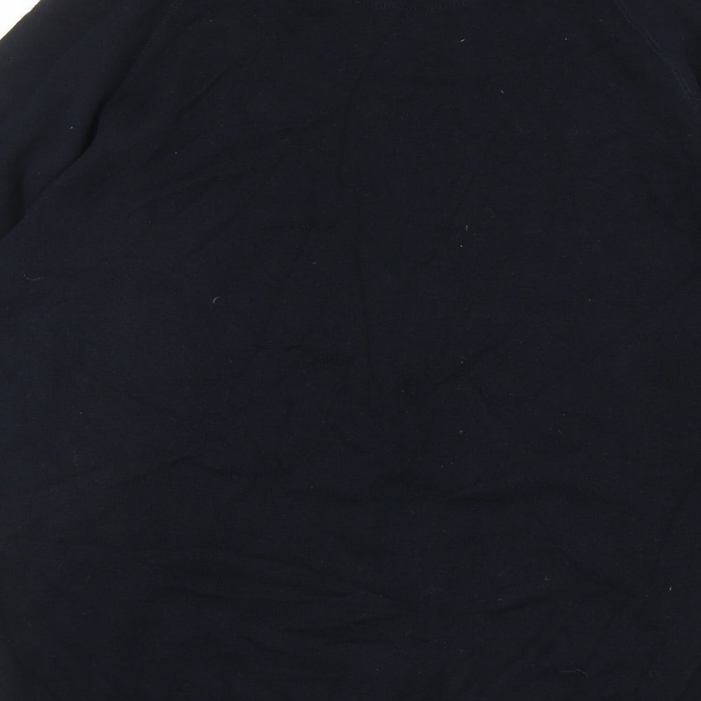 NEXT Mens Blue Round Neck Plaid Cotton Pullover Jumper Size M