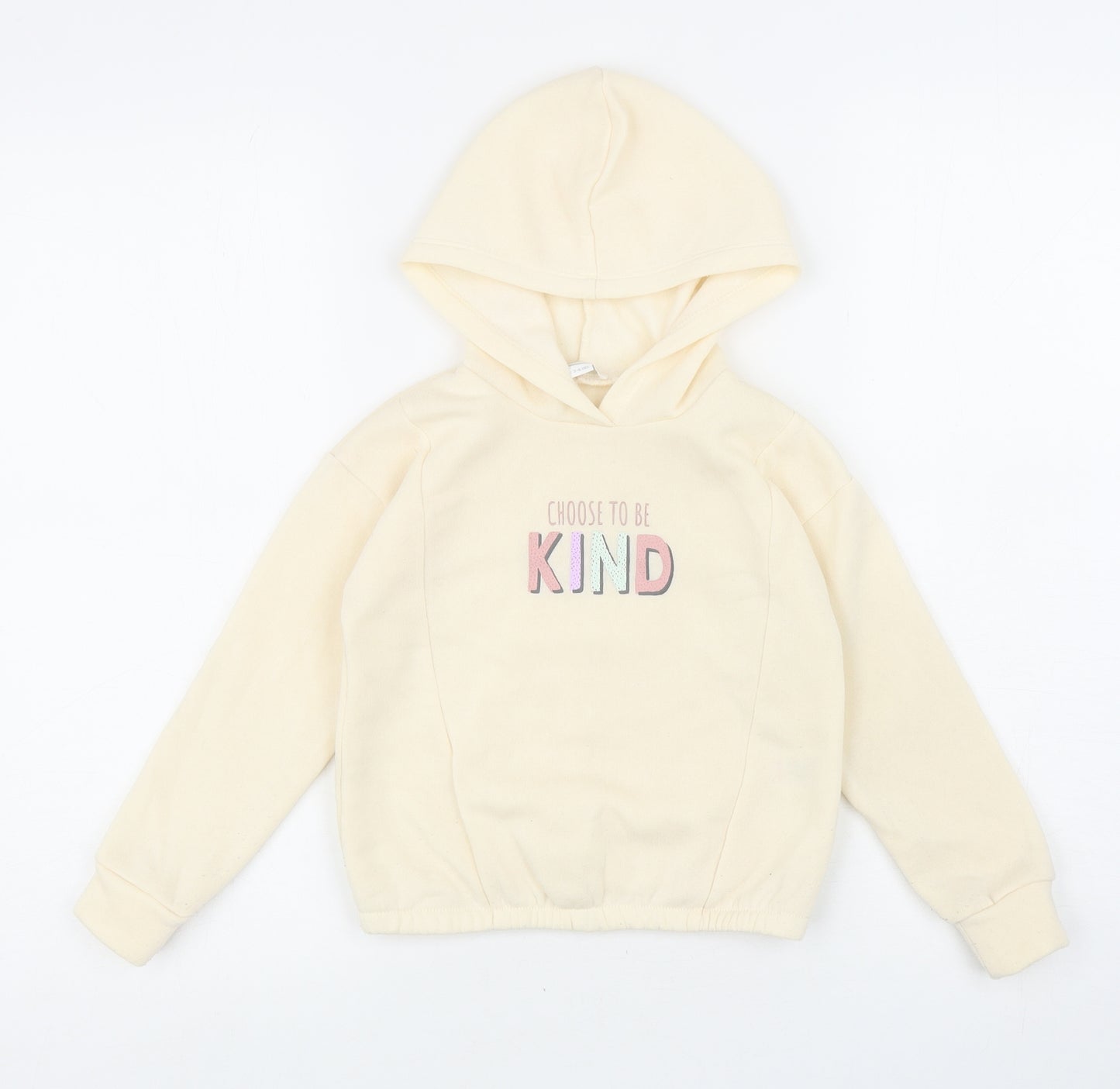 Jeff & Co Girls Ivory Polyester Pullover Hoodie Size 5-6 Years Pullover - Kind