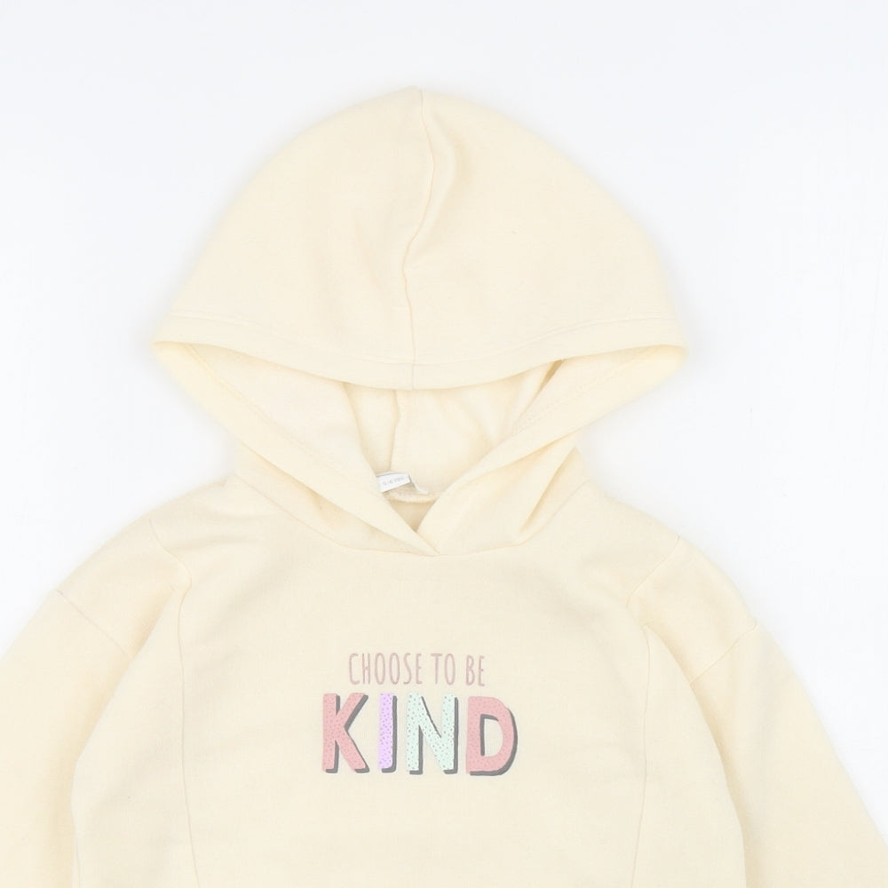 Jeff & Co Girls Ivory Polyester Pullover Hoodie Size 5-6 Years Pullover - Kind