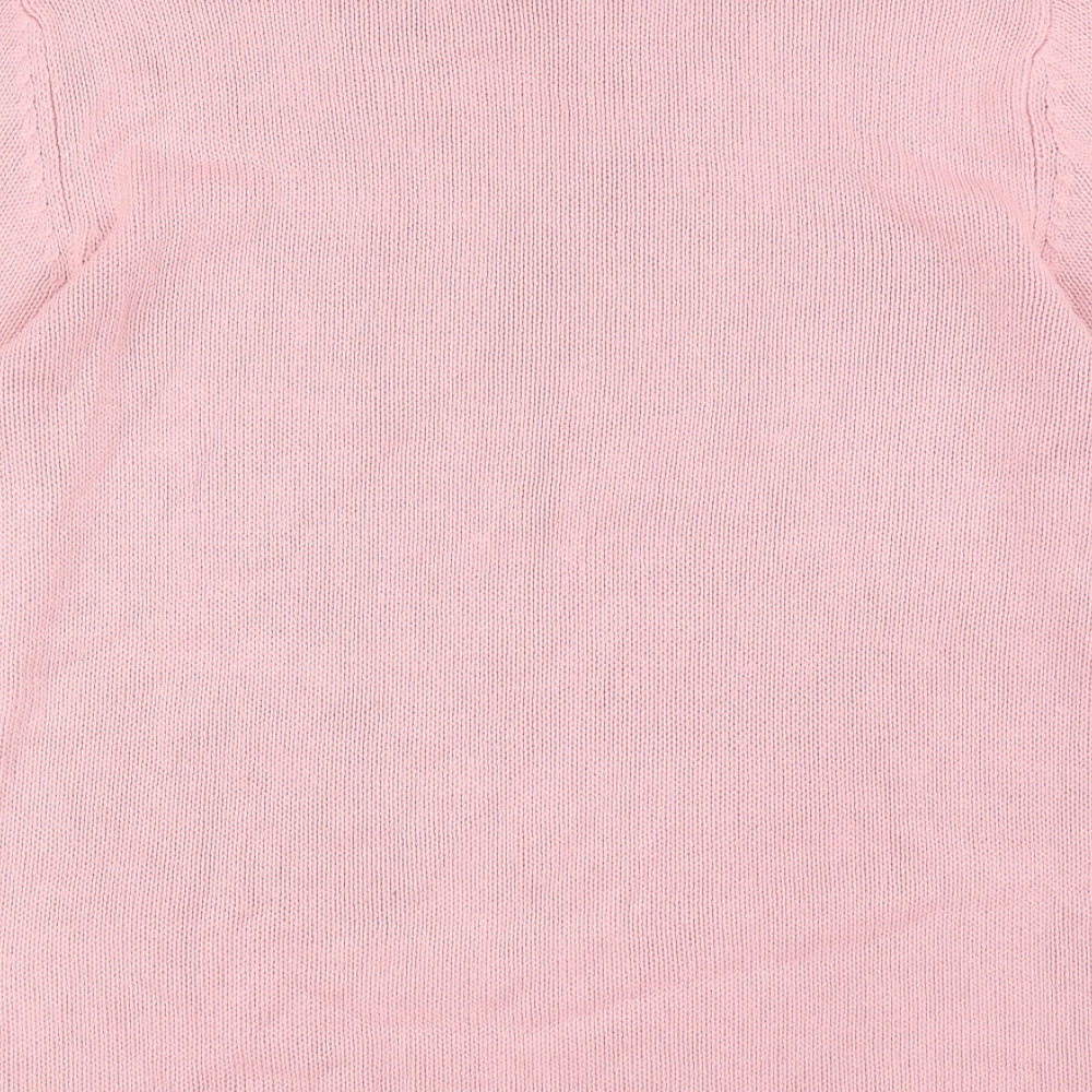 Preworn Womens Pink Mock Neck Acrylic Pullover Jumper Size 18 - Snowflake