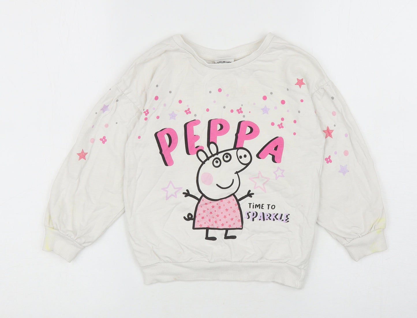 Matalan Girls White Cotton Pullover Sweatshirt Size 4-5 Years Pullover - Peppa Pig