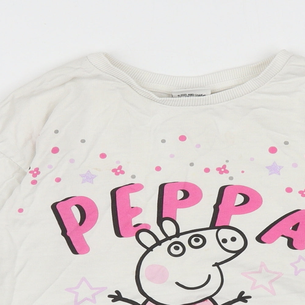 Matalan Girls White Cotton Pullover Sweatshirt Size 4-5 Years Pullover - Peppa Pig
