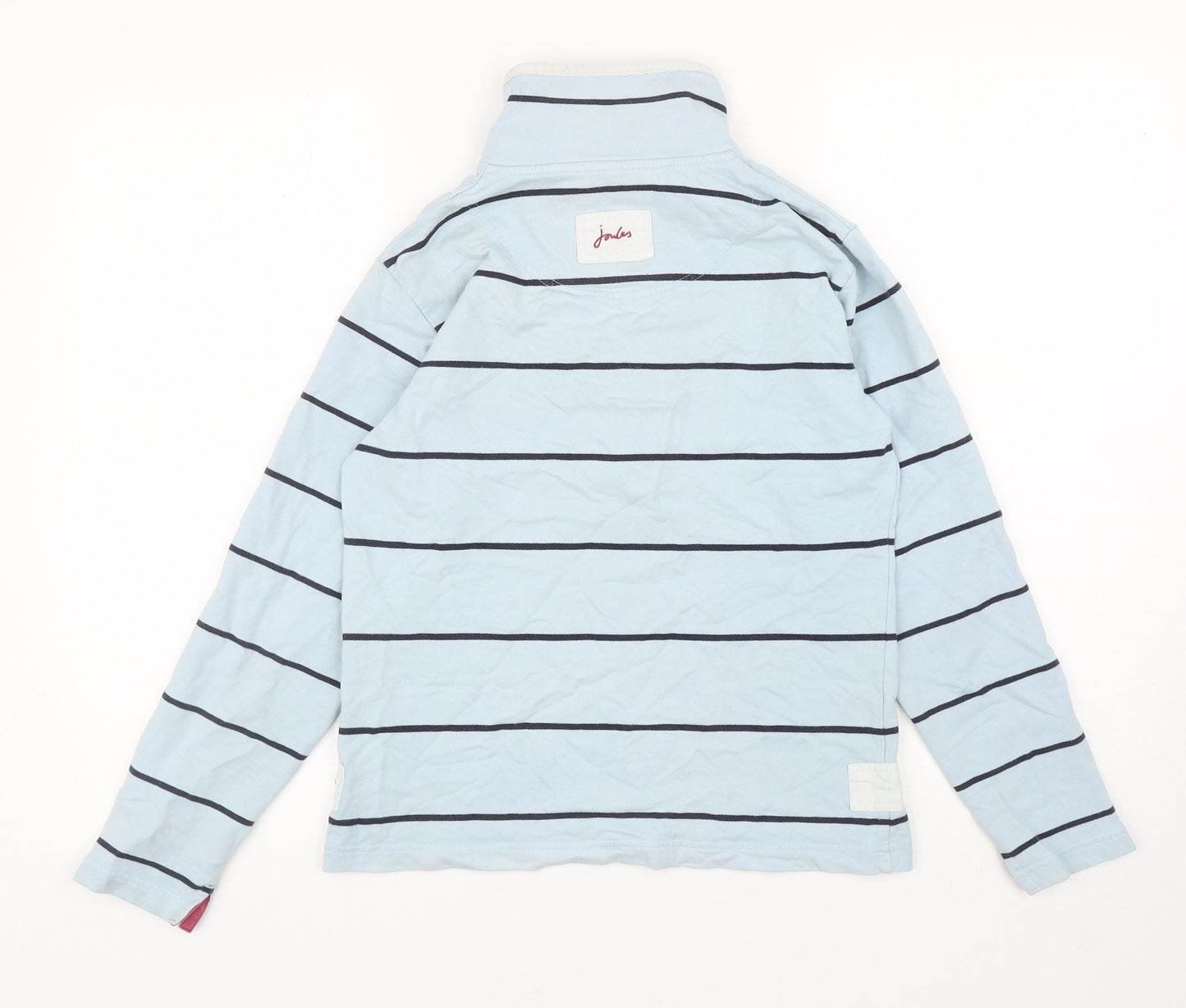 Joules Womens Blue Striped Cotton Pullover Sweatshirt Size 10 Zip