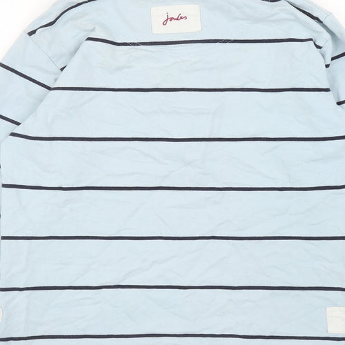 Joules Womens Blue Striped Cotton Pullover Sweatshirt Size 10 Zip