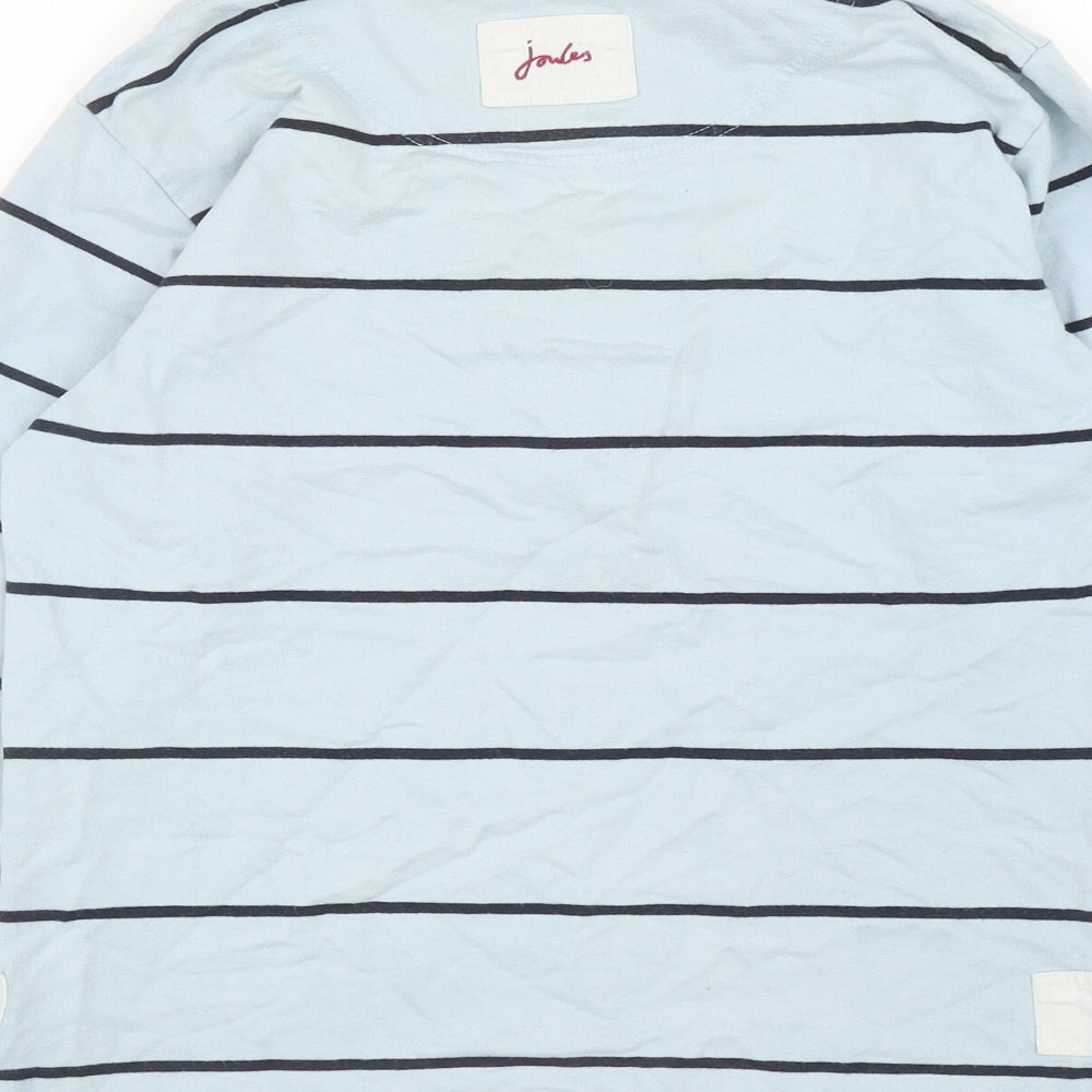 Joules Womens Blue Striped Cotton Pullover Sweatshirt Size 10 Zip