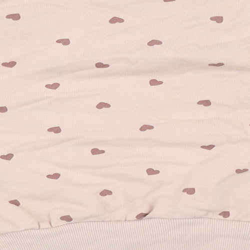 Primark Girls Pink Geometric Cotton Pullover Sweatshirt Size 4-5 Years Pullover - Heart Pattern