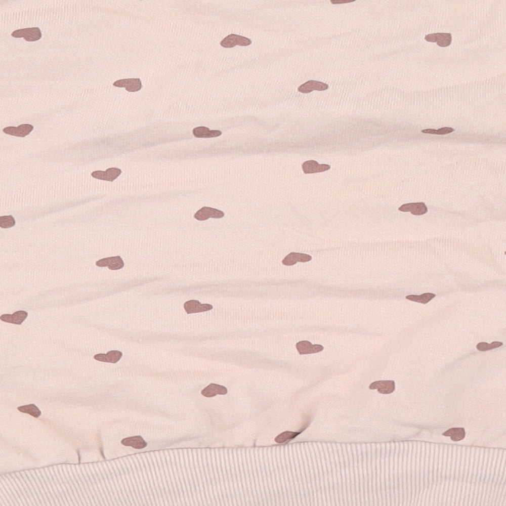 Primark Girls Pink Geometric Cotton Pullover Sweatshirt Size 4-5 Years Pullover - Heart Pattern