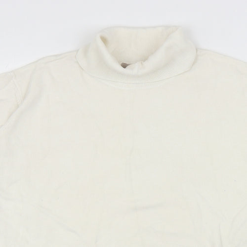 H&M Womens Ivory Roll Neck Viscose Pullover Jumper Size XL