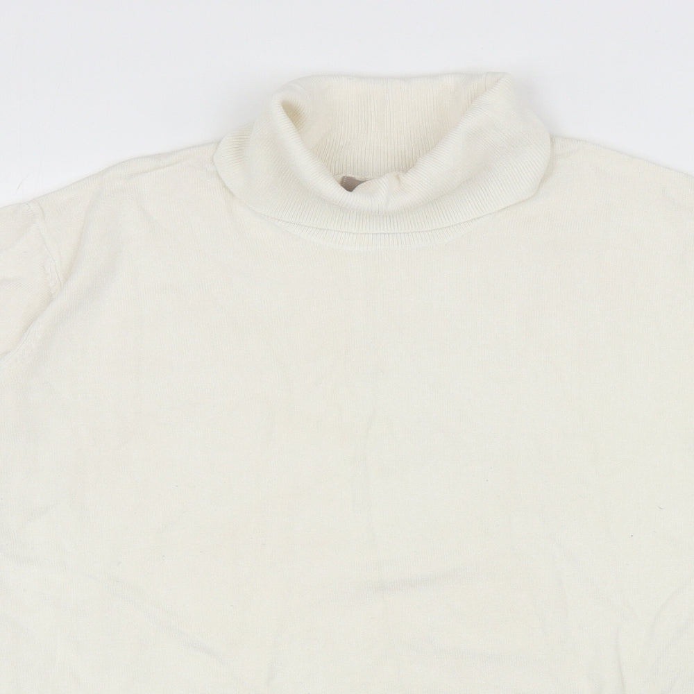H&M Womens Ivory Roll Neck Viscose Pullover Jumper Size XL