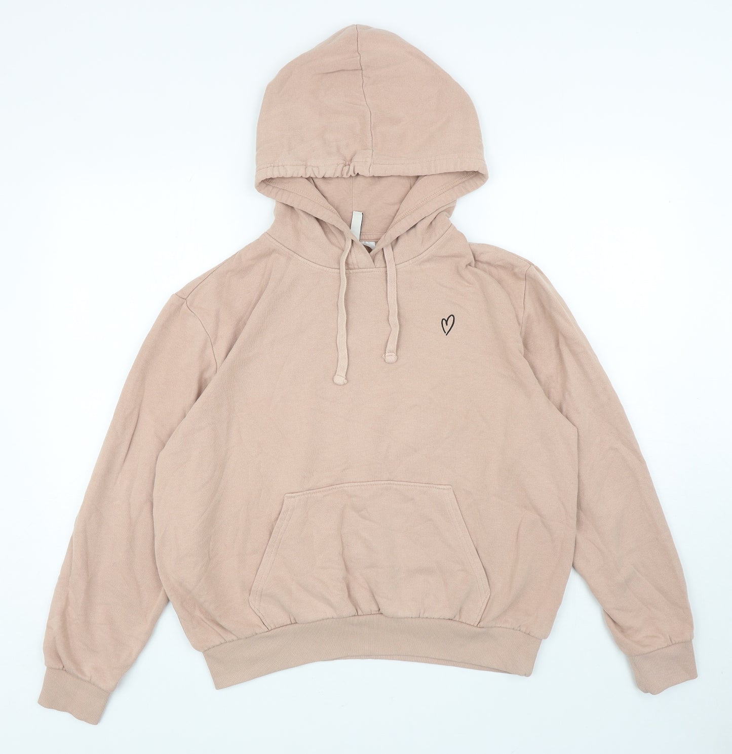 Divided Womens Pink Cotton Pullover Hoodie Size M Pullover - Heart