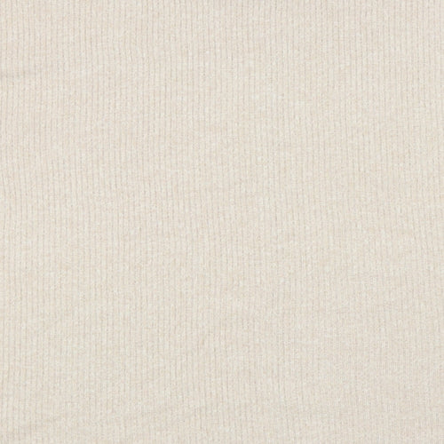 George Womens Beige Round Neck Polyester Pullover Jumper Size M