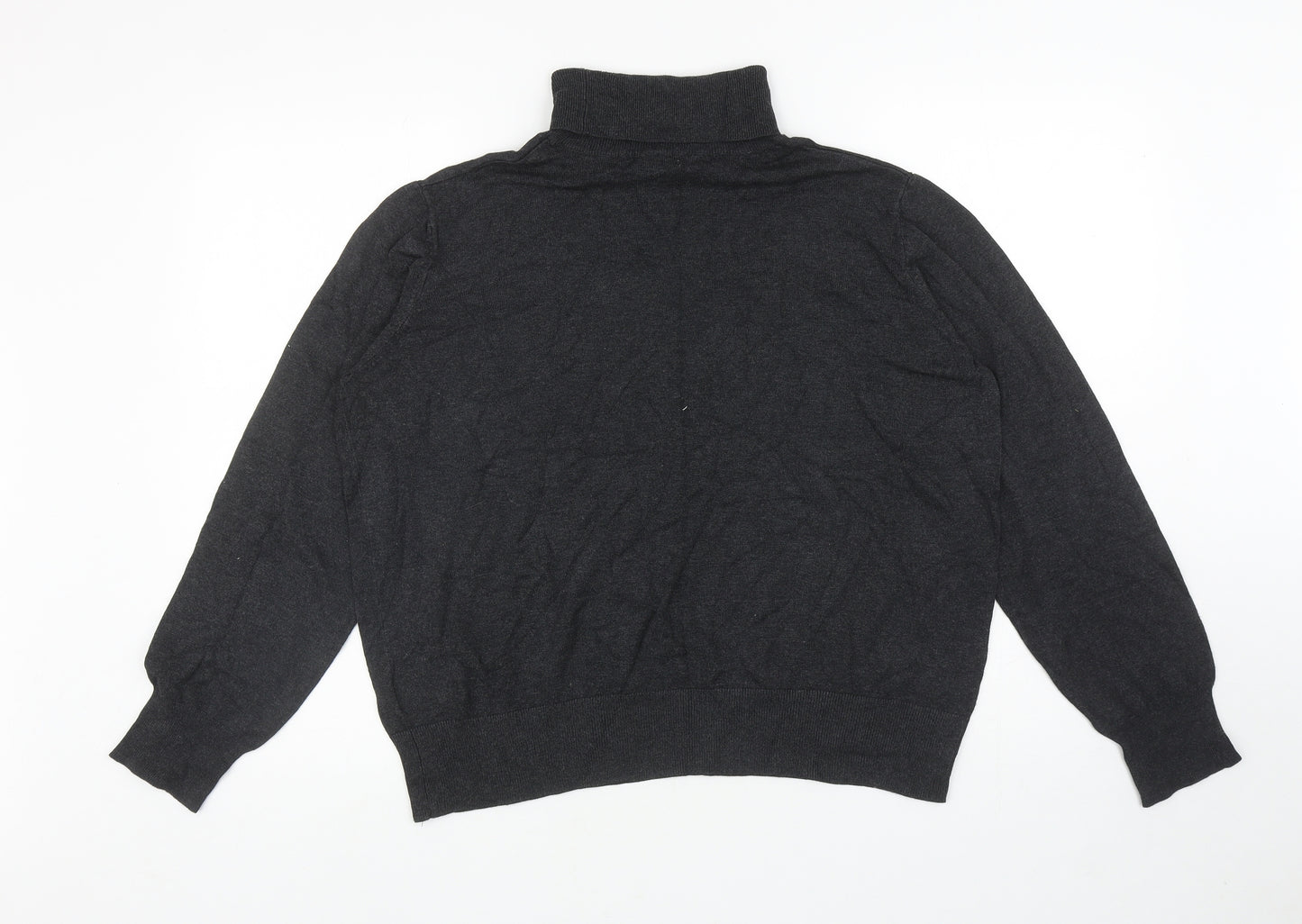 H&M Womens Grey Roll Neck Viscose Pullover Jumper Size XL
