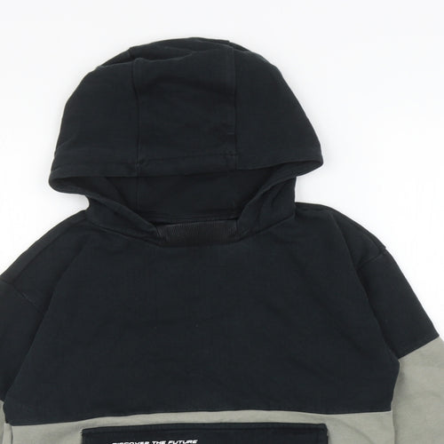 Nutmeg Boys Grey Colourblock Cotton Pullover Hoodie Size 10-11 Years Pullover - Discover The Future