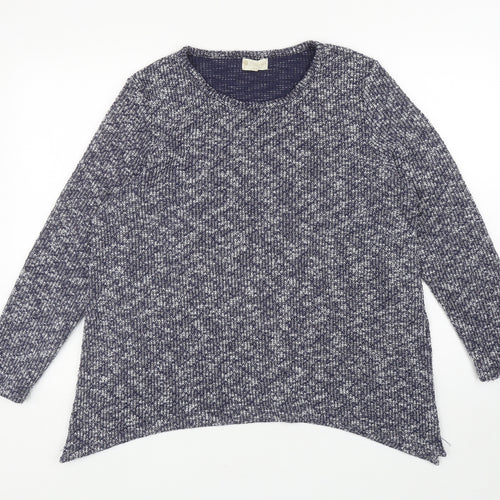 Knitwear Originals Womens Blue Round Neck Acrylic Pullover Jumper Size L