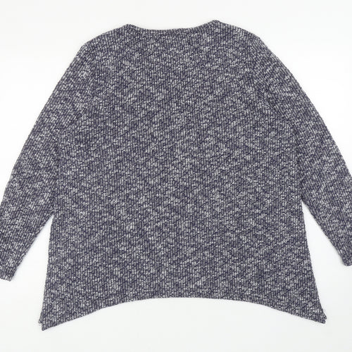Knitwear Originals Womens Blue Round Neck Acrylic Pullover Jumper Size L