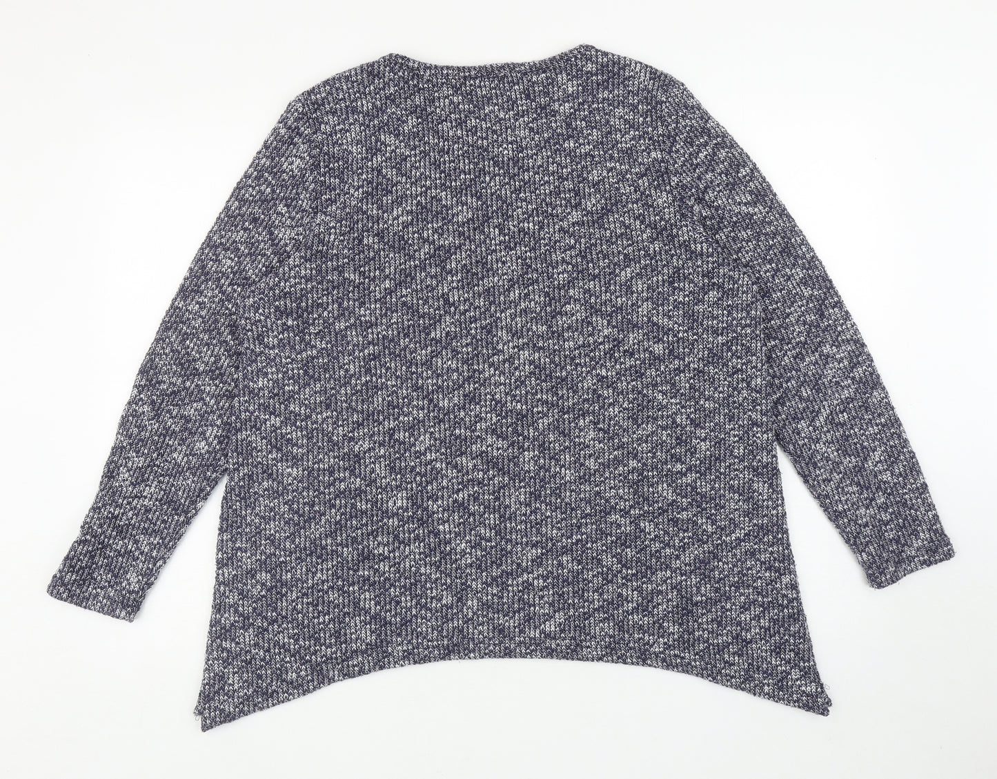 Knitwear Originals Womens Blue Round Neck Acrylic Pullover Jumper Size L