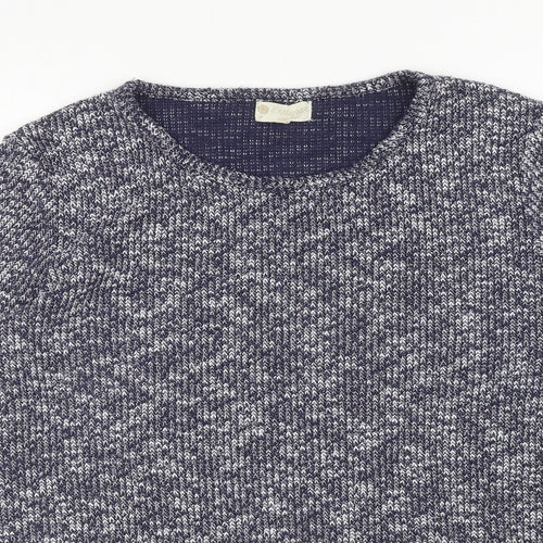 Knitwear Originals Womens Blue Round Neck Acrylic Pullover Jumper Size L