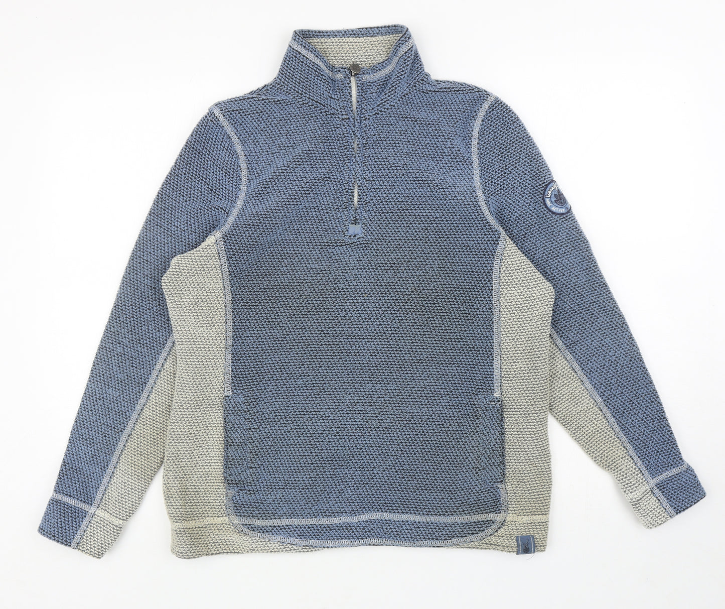 Weird Fish Womens Blue High Neck Acrylic Pullover Jumper Size 14 - Colourblock
