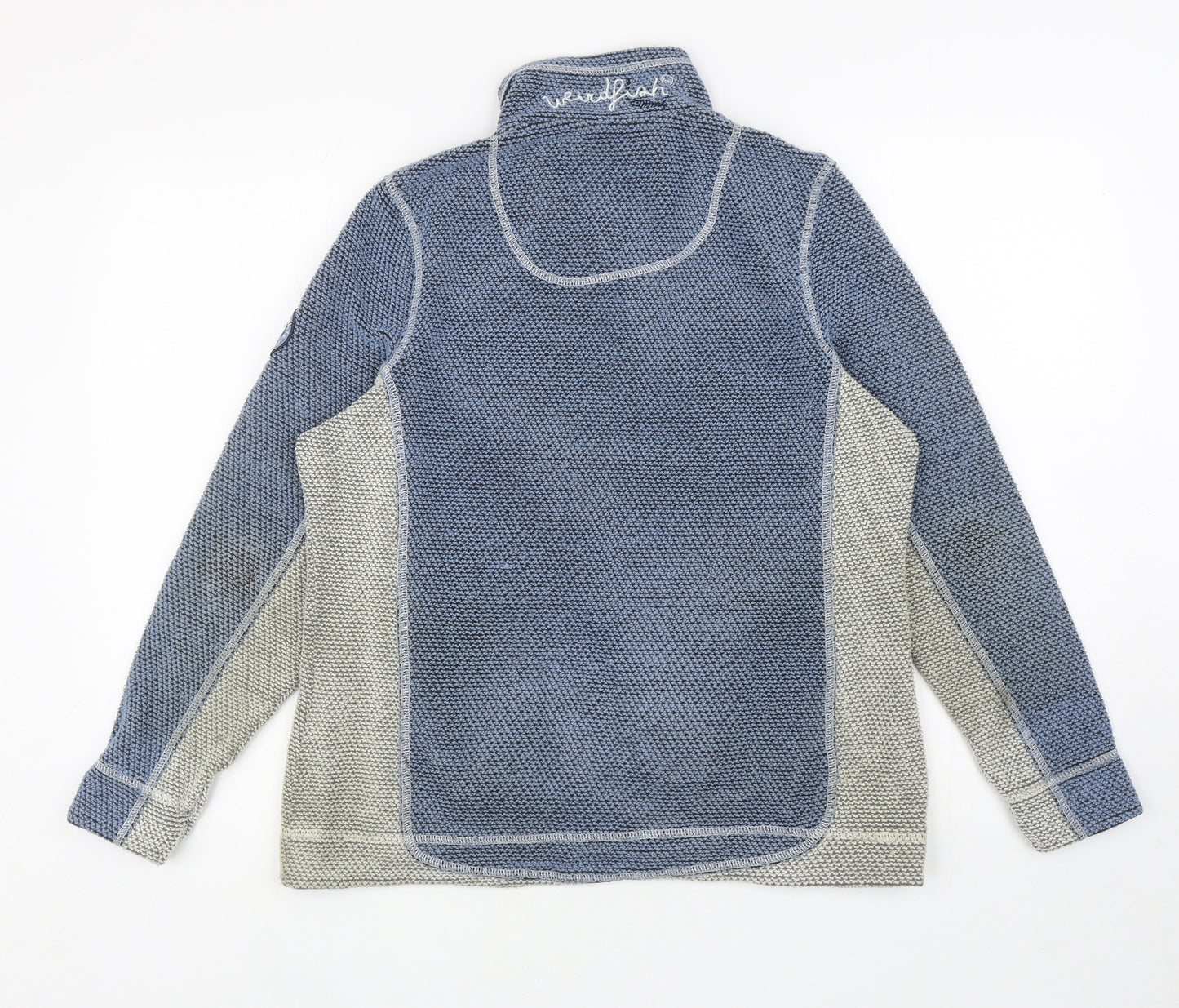 Weird Fish Womens Blue High Neck Acrylic Pullover Jumper Size 14 - Colourblock