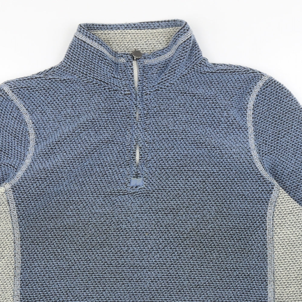 Weird Fish Womens Blue High Neck Acrylic Pullover Jumper Size 14 - Colourblock