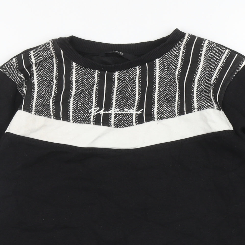 George Boys Black Striped Cotton Pullover Sweatshirt Size 8-9 Years Pullover