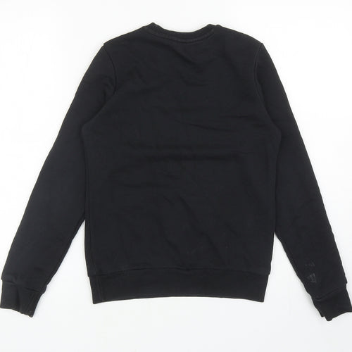 adidas Boys Black Cotton Pullover Sweatshirt Size 11-12 Years Pullover
