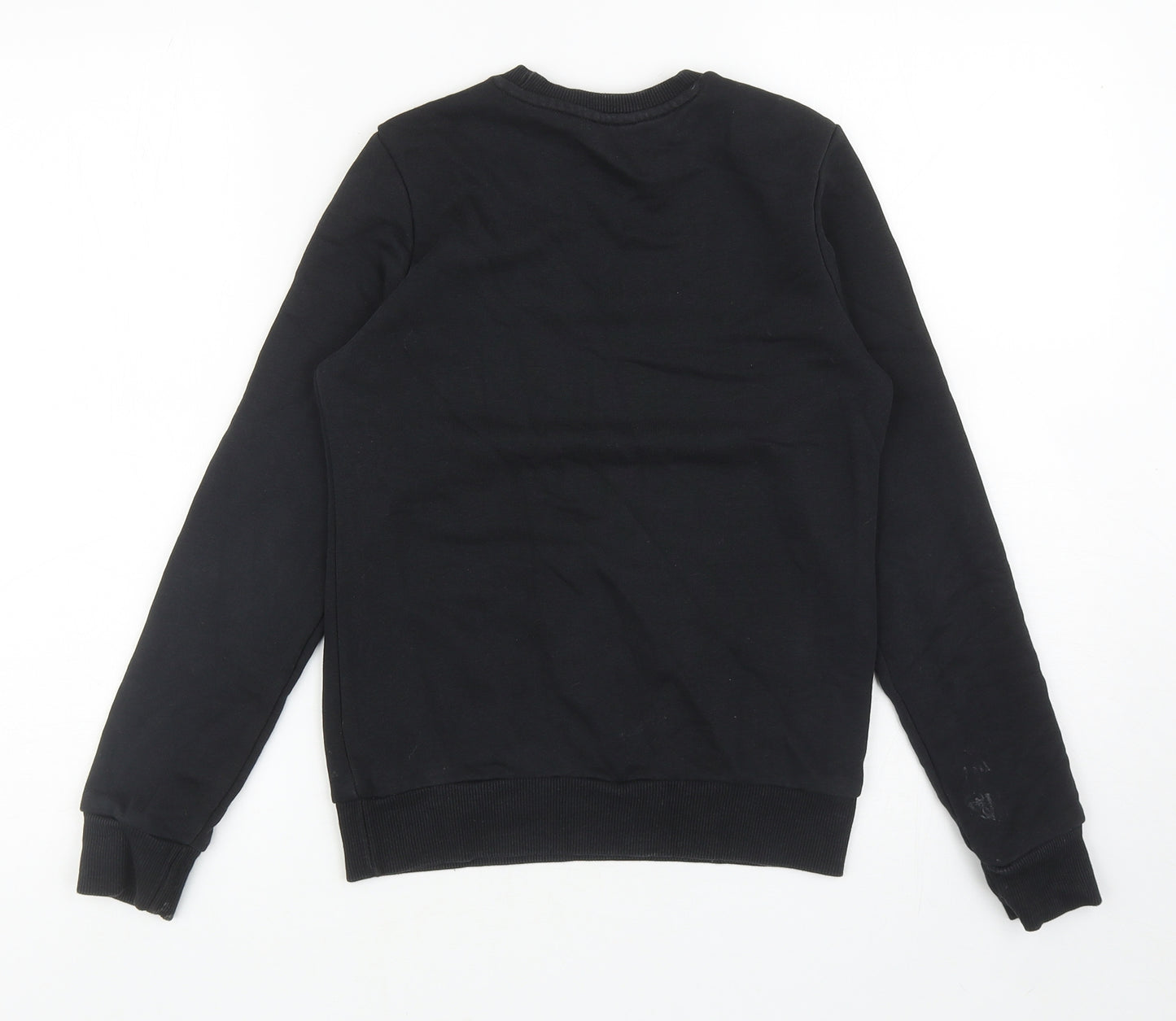 adidas Boys Black Cotton Pullover Sweatshirt Size 11-12 Years Pullover