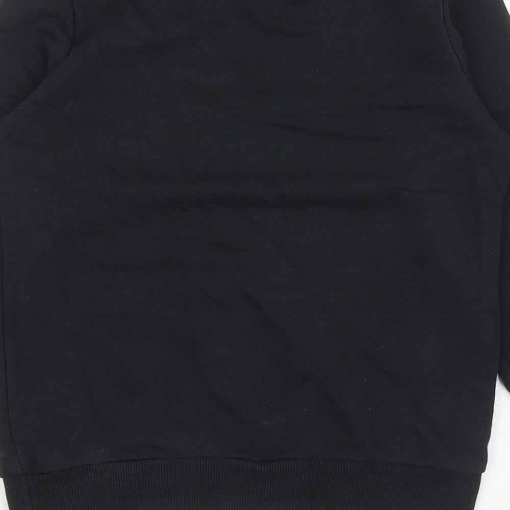 adidas Boys Black Cotton Pullover Sweatshirt Size 11-12 Years Pullover