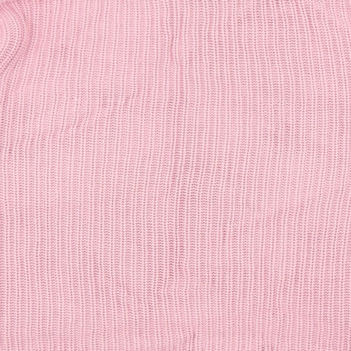 Marks and Spencer Womens Pink Boat Neck Cotton Pullover Jumper Size L